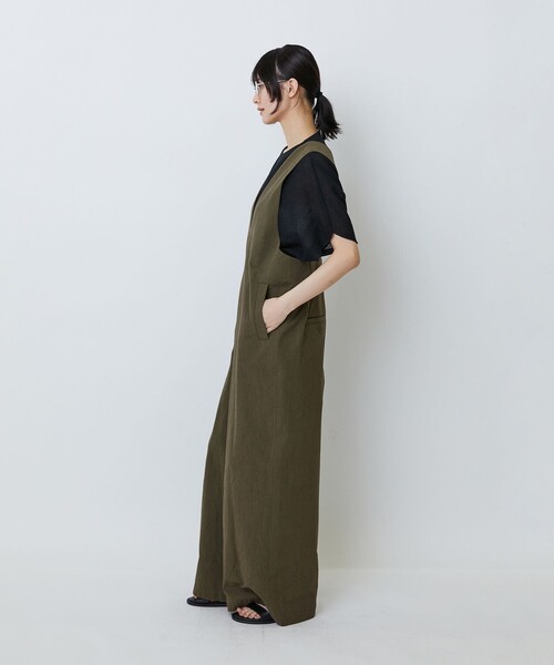 LOISIR(ロワズィール)の「【MTサイズ有り】グランジコットンポプリンオールインワン(サロペット/オーバーオール・レディース・ベージュ/ブラウン・M/MT)」の12枚目の写真