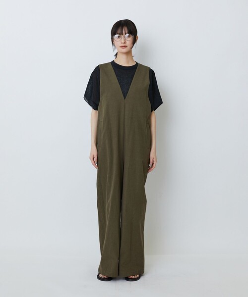 LOISIR(ロワズィール)の「【MTサイズ有り】グランジコットンポプリンオールインワン(サロペット/オーバーオール・レディース・ベージュ/ブラウン・M/MT)」の14枚目の写真
