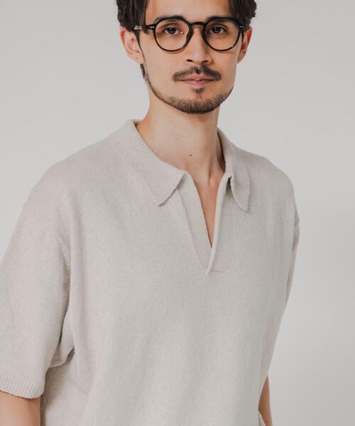 URBAN RESEARCH（アーバンリサーチ）の「SILK NOIL SKIPPER POLO（ポロシャツ・メンズ・ホワイト系その他/ブラック・MEDIUM/LARGE）」の3枚目の写真