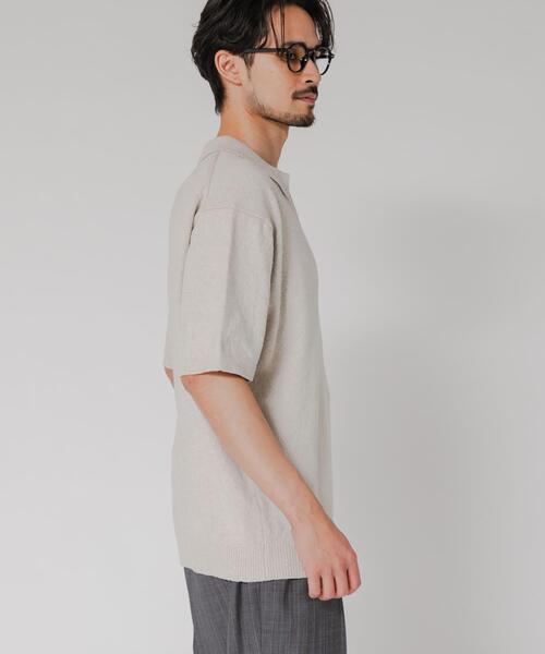 URBAN RESEARCH（アーバンリサーチ）の「SILK NOIL SKIPPER POLO（ポロシャツ・メンズ・ホワイト系その他/ブラック・MEDIUM/LARGE）」の4枚目の写真