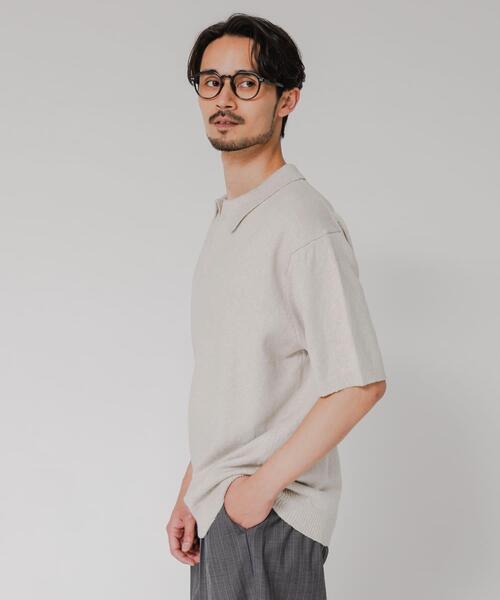 URBAN RESEARCH（アーバンリサーチ）の「SILK NOIL SKIPPER POLO（ポロシャツ・メンズ・ホワイト系その他/ブラック・MEDIUM/LARGE）」の5枚目の写真