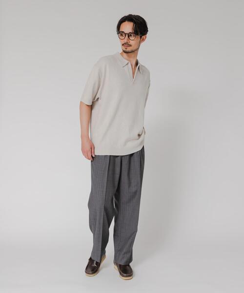 URBAN RESEARCH（アーバンリサーチ）の「SILK NOIL SKIPPER POLO（ポロシャツ・メンズ・ホワイト系その他/ブラック・MEDIUM/LARGE）」の6枚目の写真