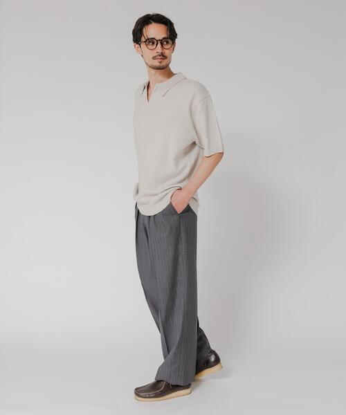 URBAN RESEARCH（アーバンリサーチ）の「SILK NOIL SKIPPER POLO（ポロシャツ・メンズ・ホワイト系その他/ブラック・MEDIUM/LARGE）」の7枚目の写真