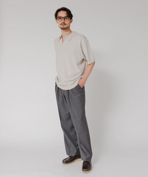 URBAN RESEARCH（アーバンリサーチ）の「SILK NOIL SKIPPER POLO（ポロシャツ・メンズ・ホワイト系その他/ブラック・MEDIUM/LARGE）」の8枚目の写真