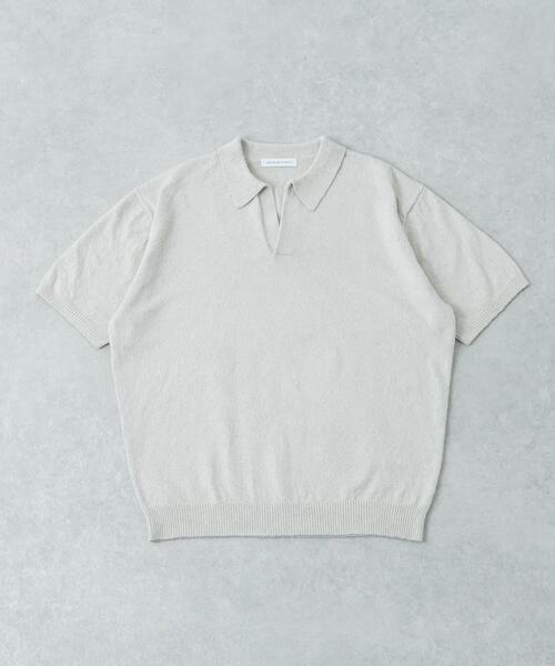 URBAN RESEARCH（アーバンリサーチ）の「SILK NOIL SKIPPER POLO（ポロシャツ・メンズ・ホワイト系その他/ブラック・MEDIUM/LARGE）」の10枚目の写真