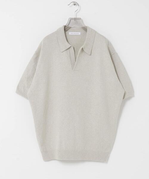 URBAN RESEARCH（アーバンリサーチ）の「SILK NOIL SKIPPER POLO（ポロシャツ・メンズ・ホワイト系その他/ブラック・MEDIUM/LARGE）」の14枚目の写真