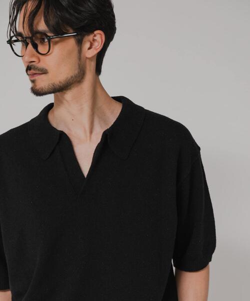 URBAN RESEARCH（アーバンリサーチ）の「SILK NOIL SKIPPER POLO（ポロシャツ・メンズ・ホワイト系その他/ブラック・MEDIUM/LARGE）」の21枚目の写真