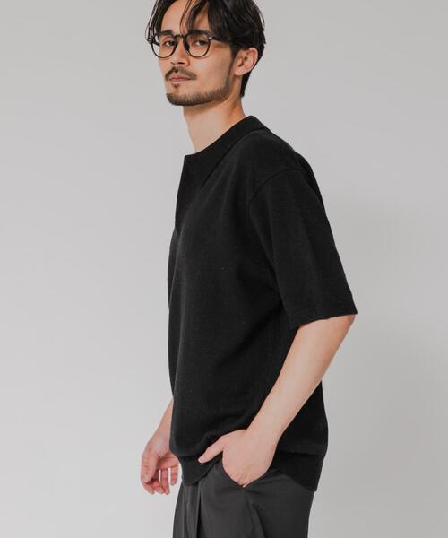 URBAN RESEARCH（アーバンリサーチ）の「SILK NOIL SKIPPER POLO（ポロシャツ・メンズ・ホワイト系その他/ブラック・MEDIUM/LARGE）」の22枚目の写真