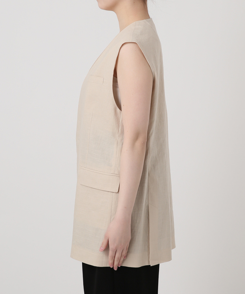 VERMEIL par iena（ヴェルメイユパーイエナ）の「Clean Linen ベスト（ベスト・レディース・ベージュ/キャメル・FREE）」の12枚目の写真