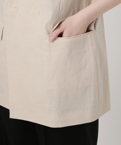 VERMEIL par iena（ヴェルメイユパーイエナ）の「Clean Linen ベスト（ベスト・レディース・ベージュ/キャメル・FREE）」の17枚目の写真