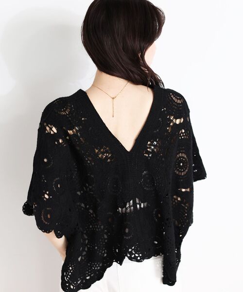 le.coeur blanc(ルクールブラン)の「TORRAZZO DONNAクロシェレースブラウス(シャツ/ブラウス・レディース・ブラック/アイボリー・38)」の7枚目の写真