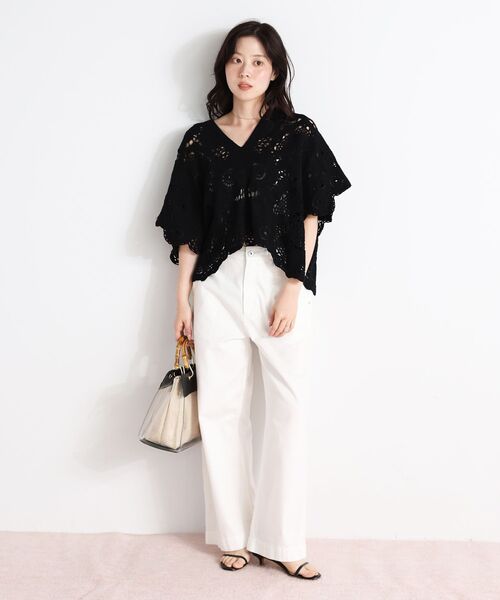 le.coeur blanc(ルクールブラン)の「TORRAZZO DONNAクロシェレースブラウス(シャツ/ブラウス・レディース・ブラック/アイボリー・38)」の12枚目の写真