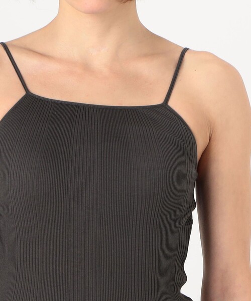 HAKUJI（ハクジ）の「HAKUJI ランダムリブ オープンバックキャミソール（キャミソール・レディース・チャコールグレー/ホワイト・FREE）」の7枚目の写真