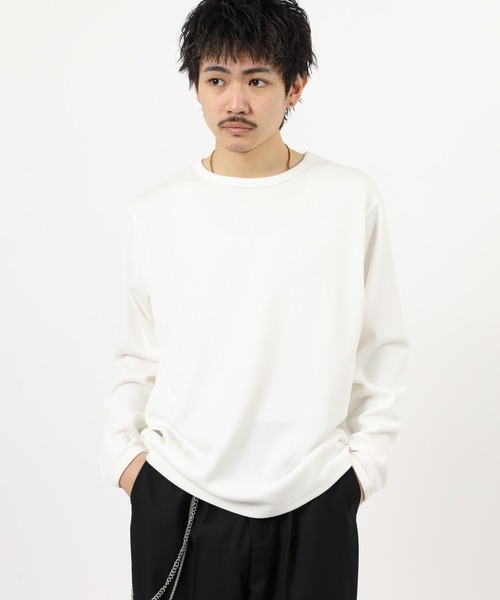 FUNALIVE(ファンアライブ)の「ATU 編み柄ジャカードクルー長袖Tee(Tシャツ/カットソー・メンズ・ブラウン/ライトグリーン/ホワイト・L/M)」の2枚目の写真