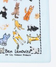 Ben Lenovitz（ベンレノビッツ）の「【City Ambient Products別注】Ben Lenovitz: DOG CAT ハンカチーフ（ハンカチ/ハンドタオル）」