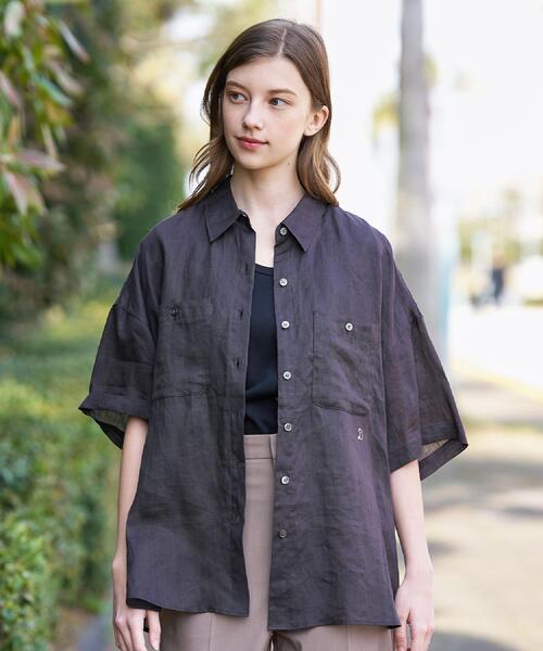 DRESSTERIOR（ドレステリア）の「ピュアラミー シャツ（シャツ/ブラウス・レディース・ホワイト/ブラウン系その他/ピンク・34/38/36）」の3枚目の写真