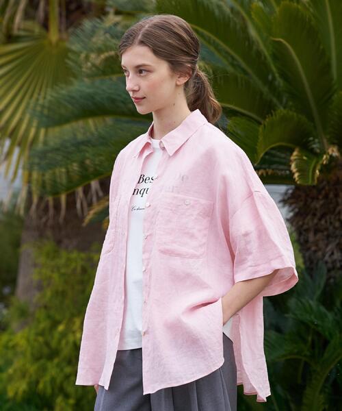 DRESSTERIOR（ドレステリア）の「ピュアラミー シャツ（シャツ/ブラウス・レディース・ホワイト/ブラウン系その他/ピンク・34/38/36）」の10枚目の写真