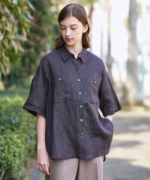 DRESSTERIOR（ドレステリア）の「ピュアラミー シャツ（シャツ/ブラウス・レディース・ホワイト/ブラウン系その他/ピンク・34/38/36）」の12枚目の写真