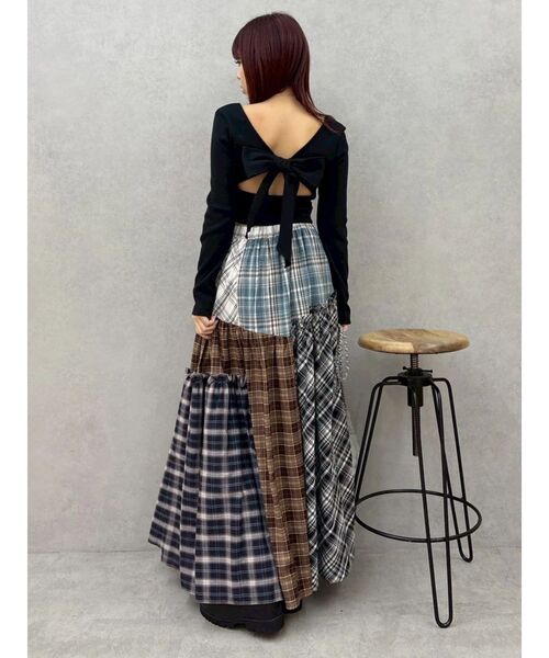 EVRIS(エヴリス)の「【パッド付】2WAYバックリボンスクエアネックリブトップス 春服(Tシャツ/カットソー・レディース・グレー/ブラック/ホワイト/ピンク・FREE)」の22枚目の写真