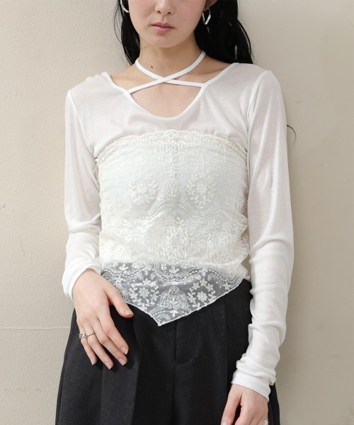 Bab(バブ)の「レーススカーフ(バンダナ/スカーフ・レディース・ホワイト系その他・ONESIZE)」の2枚目の写真