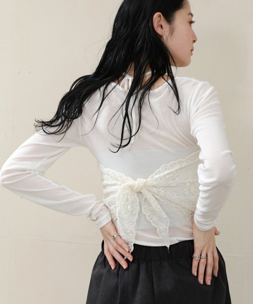 Bab(バブ)の「レーススカーフ(バンダナ/スカーフ・レディース・ホワイト系その他・ONESIZE)」の4枚目の写真