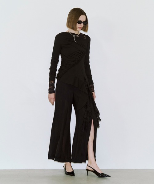 JOSE MOON（ジョゼムーン）の「LACE LONGSLEEVE TOP/レースロングスリーブトップス（Tシャツ/カットソー・レディース・ブラック/ホワイト・FREE）」の15枚目の写真