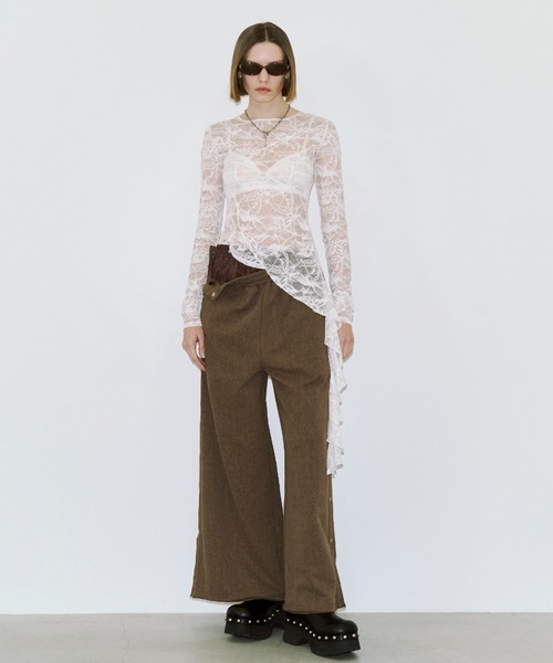 JOSE MOON（ジョゼムーン）の「LACE LONGSLEEVE TOP/レースロングスリーブトップス（Tシャツ/カットソー・レディース・ブラック/ホワイト・FREE）」の21枚目の写真