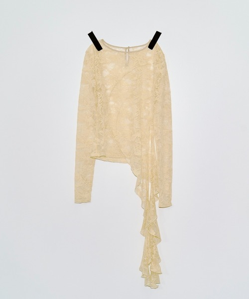 JOSE MOON（ジョゼムーン）の「LACE LONGSLEEVE TOP/レースロングスリーブトップス（Tシャツ/カットソー・レディース・ブラック/ホワイト・FREE）」の19枚目の写真