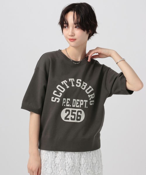Champion(チャンピオン)の「【Champion(チャンピオン)】別注スウェット半袖Tシャツ(Tシャツ/カットソー・レディース・ナチュラル/ブラック/ライトグレー/ネイビー・FREE)」の2枚目の写真