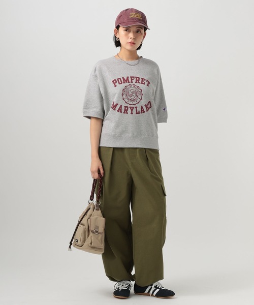 Champion(チャンピオン)の「【Champion(チャンピオン)】別注スウェット半袖Tシャツ(Tシャツ/カットソー・レディース・ナチュラル/ブラック/ライトグレー/ネイビー・FREE)」の5枚目の写真