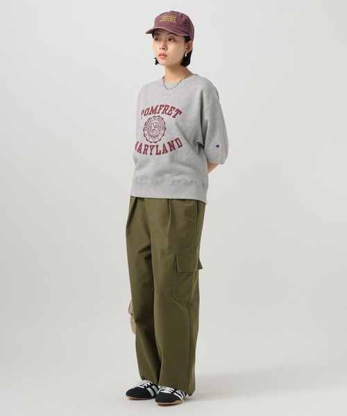 Champion(チャンピオン)の「【Champion(チャンピオン)】別注スウェット半袖Tシャツ(Tシャツ/カットソー・レディース・ナチュラル/ブラック/ライトグレー/ネイビー・FREE)」の7枚目の写真
