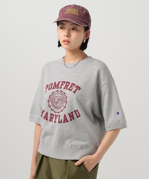 Champion(チャンピオン)の「【Champion(チャンピオン)】別注スウェット半袖Tシャツ(Tシャツ/カットソー・レディース・ナチュラル/ブラック/ライトグレー/ネイビー・FREE)」の10枚目の写真