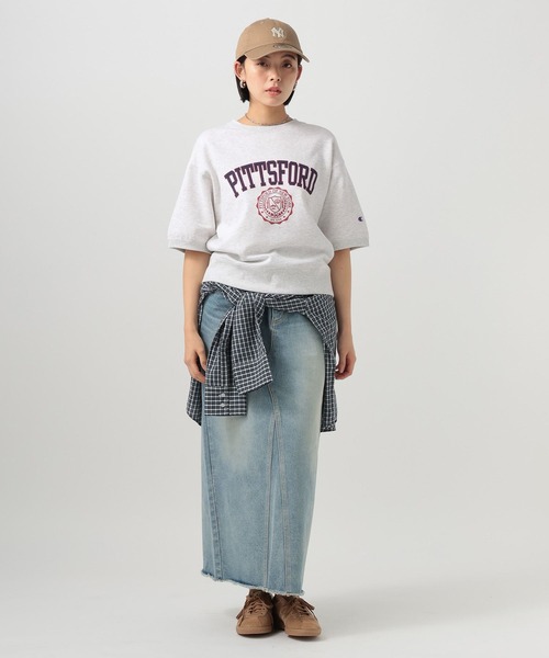 Champion(チャンピオン)の「【Champion(チャンピオン)】別注スウェット半袖Tシャツ(Tシャツ/カットソー・レディース・ナチュラル/ブラック/ライトグレー/ネイビー・FREE)」の14枚目の写真