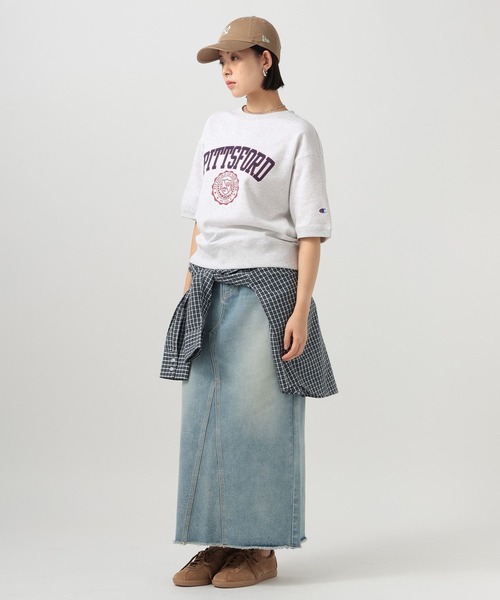 Champion(チャンピオン)の「【Champion(チャンピオン)】別注スウェット半袖Tシャツ(Tシャツ/カットソー・レディース・ナチュラル/ブラック/ライトグレー/ネイビー・FREE)」の15枚目の写真