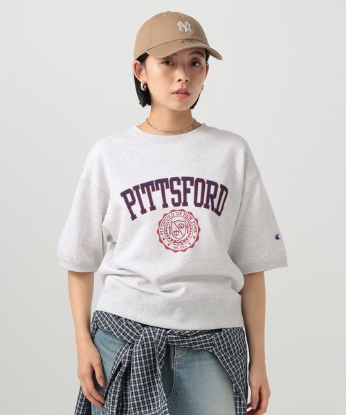 Champion(チャンピオン)の「【Champion(チャンピオン)】別注スウェット半袖Tシャツ(Tシャツ/カットソー・レディース・ナチュラル/ブラック/ライトグレー/ネイビー・FREE)」の16枚目の写真