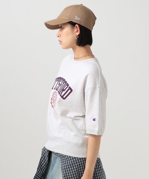 Champion(チャンピオン)の「【Champion(チャンピオン)】別注スウェット半袖Tシャツ(Tシャツ/カットソー・レディース・ナチュラル/ブラック/ライトグレー/ネイビー・FREE)」の17枚目の写真