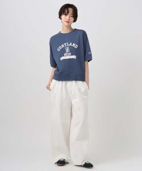 Champion(チャンピオン)の「【Champion(チャンピオン)】別注スウェット半袖Tシャツ(Tシャツ/カットソー・レディース・ナチュラル/ブラック/ライトグレー/ネイビー・FREE)」の18枚目の写真