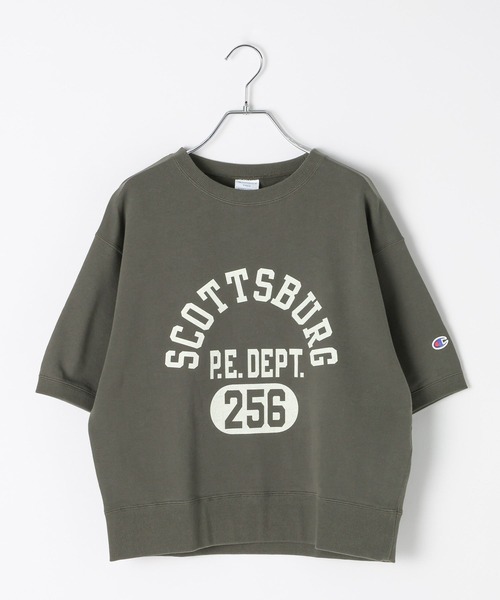 Champion(チャンピオン)の「【Champion(チャンピオン)】別注スウェット半袖Tシャツ(Tシャツ/カットソー・レディース・ナチュラル/ブラック/ライトグレー/ネイビー・FREE)」の20枚目の写真