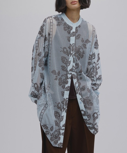 Ameri(アメリ)の「MEDI CROSS STITCH LIKE SHIRT(シャツ/ブラウス・レディース・ブルー/アイボリー/ブラック・FREE)」の3枚目の写真
