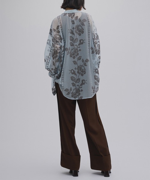 Ameri(アメリ)の「MEDI CROSS STITCH LIKE SHIRT(シャツ/ブラウス・レディース・ブルー/アイボリー/ブラック・FREE)」の10枚目の写真