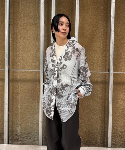 【美品】Ameri アメリMEDI CROSS SHIRT MEDI CROSS STITCH LIKE SHIRT（シャツ/ブラウス）｜Ameri（アメリ）の