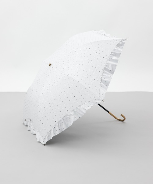 dazzlin（ダズリン）の「【dazzlin(ダズリン)】無地アーチフリル晴雨兼用傘（折りたたみ傘）（折りたたみ傘・レディース・ホワイト/スモークピンク/ブラック/ミント・FREE）」の2枚目の写真