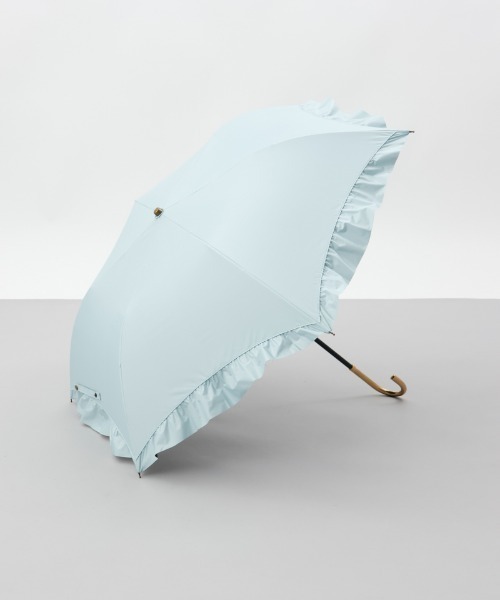 dazzlin（ダズリン）の「【dazzlin(ダズリン)】無地アーチフリル晴雨兼用傘（折りたたみ傘）（折りたたみ傘・レディース・ホワイト/スモークピンク/ブラック/ミント・FREE）」の4枚目の写真