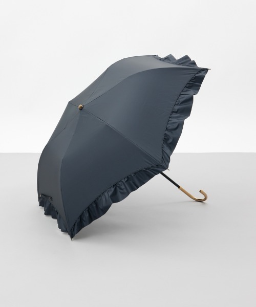 dazzlin（ダズリン）の「【dazzlin(ダズリン)】無地アーチフリル晴雨兼用傘（折りたたみ傘）（折りたたみ傘・レディース・ホワイト/スモークピンク/ブラック/ミント・FREE）」の3枚目の写真