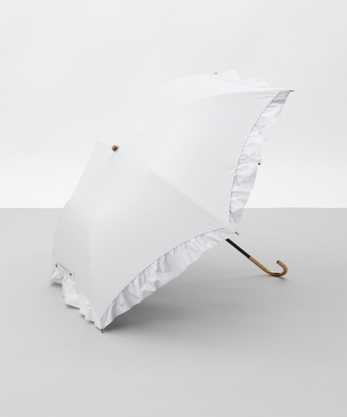 dazzlin（ダズリン）の「【dazzlin(ダズリン)】無地アーチフリル晴雨兼用傘（折りたたみ傘）（折りたたみ傘・レディース・ホワイト/スモークピンク/ブラック/ミント・FREE）」の7枚目の写真
