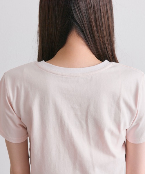 OLIVE des OLIVE(オリーブデオリーブ)の「Sastinable レースアップTシャツ(Tシャツ/カットソー・レディース・オフホワイト/ブラック/ピンク・FREE)」の8枚目の写真