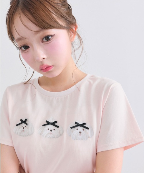 OLIVE des OLIVE(オリーブデオリーブ)の「Sastinable レースアップTシャツ(Tシャツ/カットソー・レディース・オフホワイト/ブラック/ピンク・FREE)」の19枚目の写真