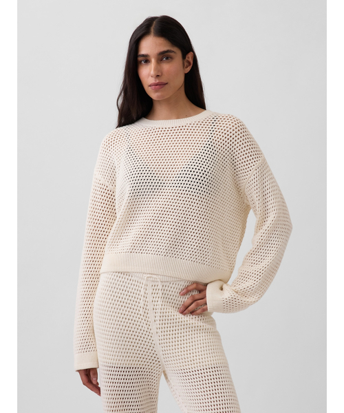 GAP(ギャップ)の「コットン100% クロシェ リラックスフィットセーター(ニット/セーター・レディース・ブラック/アイボリー・XS/S/M/L/XL/XXS)」の21枚目の写真