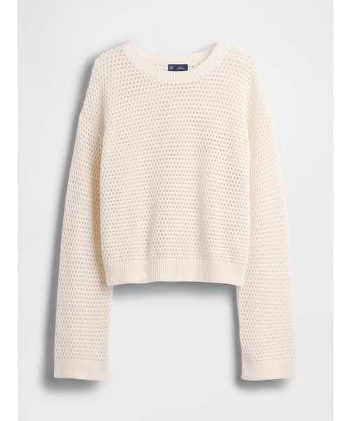 GAP(ギャップ)の「コットン100% クロシェ リラックスフィットセーター(ニット/セーター・レディース・ブラック/アイボリー・XS/S/M/L/XL/XXS)」の18枚目の写真