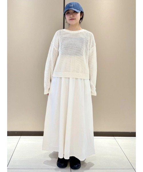 GAP(ギャップ)の「コットン100% クロシェ リラックスフィットセーター(ニット/セーター・レディース・ブラック/アイボリー・XS/S/M/L/XL/XXS)」の16枚目の写真
